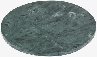 Bild av elegant runt fat i grön marmor med unik textur