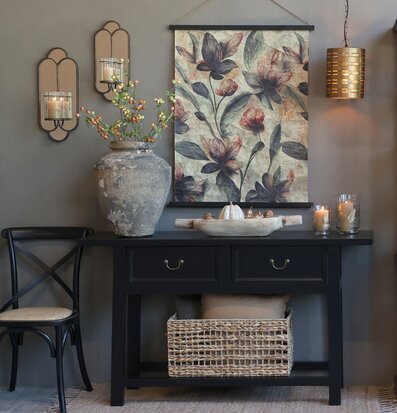 Bild av elegant inredning med höstinspirerade detaljer