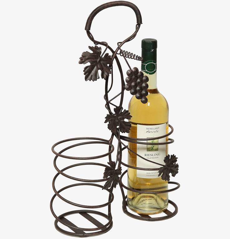 Bild av dekorativ antikbrun vinhållare med vinrankor