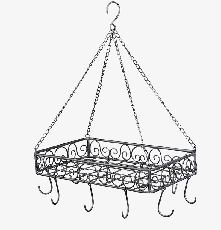 Bild av dekorativ och praktisk takhylla i antikgrå design