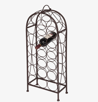 Bild av antikbrunt vinställ i metall med klassisk design