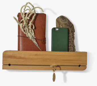 Bild av elegant nyckelhållare i oljad ek med designfokus