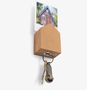 Bild av elegant nyckelhus i oljad ek med fotohållare