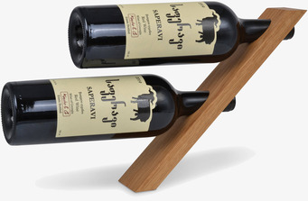 Bild: Elegant vinflaskhållare i oljad ek med design