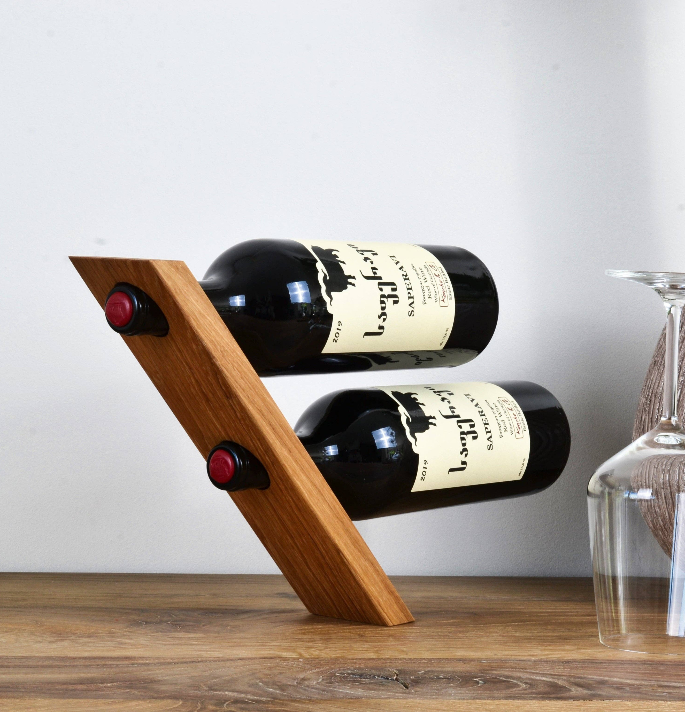 Magisk Vinflaskhållare Oljad Ek Natuhr Vinställ