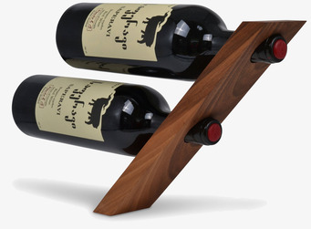 Bild av stilfull vinflaskhållare i valnötsträ