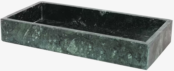 Bild av rektangulärt grönt marmorfat med stilren design