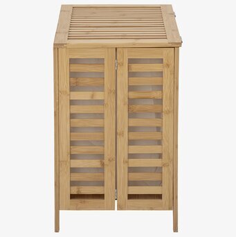 Bild av rektangulär tvättkorg i bambu med stilren design