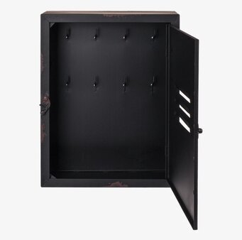 Bild av ett robust och funktionellt svart nyckelskåp
