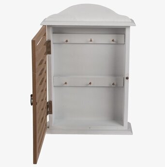 Bild av stilrent och funktionellt nyckelskåp i vitt