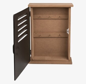 Bild av elegant nyckelskåp i svart och naturfärgat material