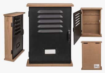 Bild av stilrent och funktionellt nyckelskåp i svart trä