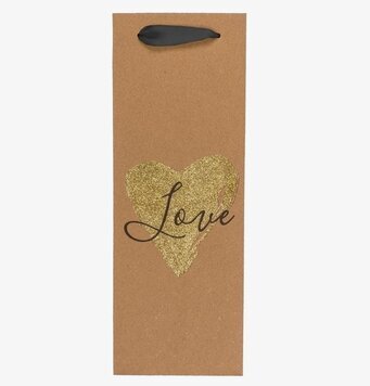 Bild av elegant presentpåse för vinflaska med hjärta