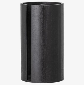 Bild av svart pappershållare i trä med stilren design