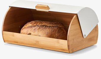 Bild av elegant brödbox i bambu med vit ovansida