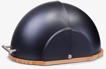 Bild av stilren brödkupa i bambu och svart design