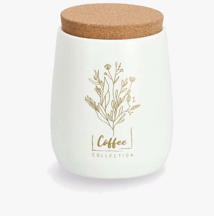 Plåtburk Coffee Vit/Guld Zeller Plåtburkar Metallburkar