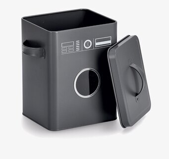 Bild av elegant och funktionell plåtburk för tvättmedel