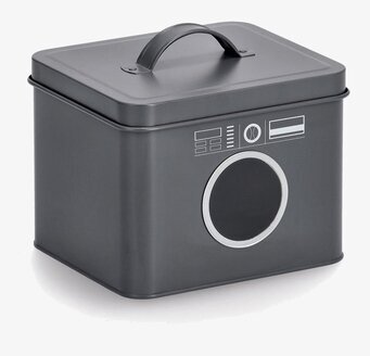 Bild av stilren och funktionell plåtburk för tvättmedel