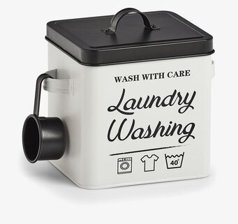 Bild av stilren och funktionell plåtburk för tvättmedel