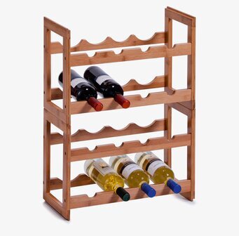 Bild av elegant vinställ i bambu för åtta flaskor