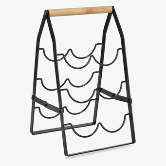 Bild av funktionellt och modernt vinställ i svart metall