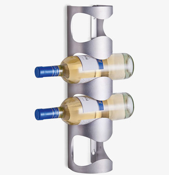 Bild av modernt vinställ i rostfritt stål för väggmontering