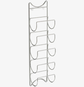 Bild av elegant väggmonterat vinställ i kromad metall