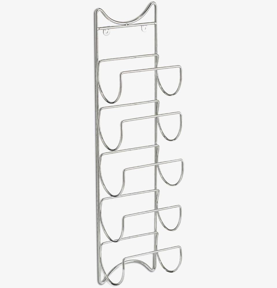 Bild av elegant väggmonterat vinställ i kromad metall