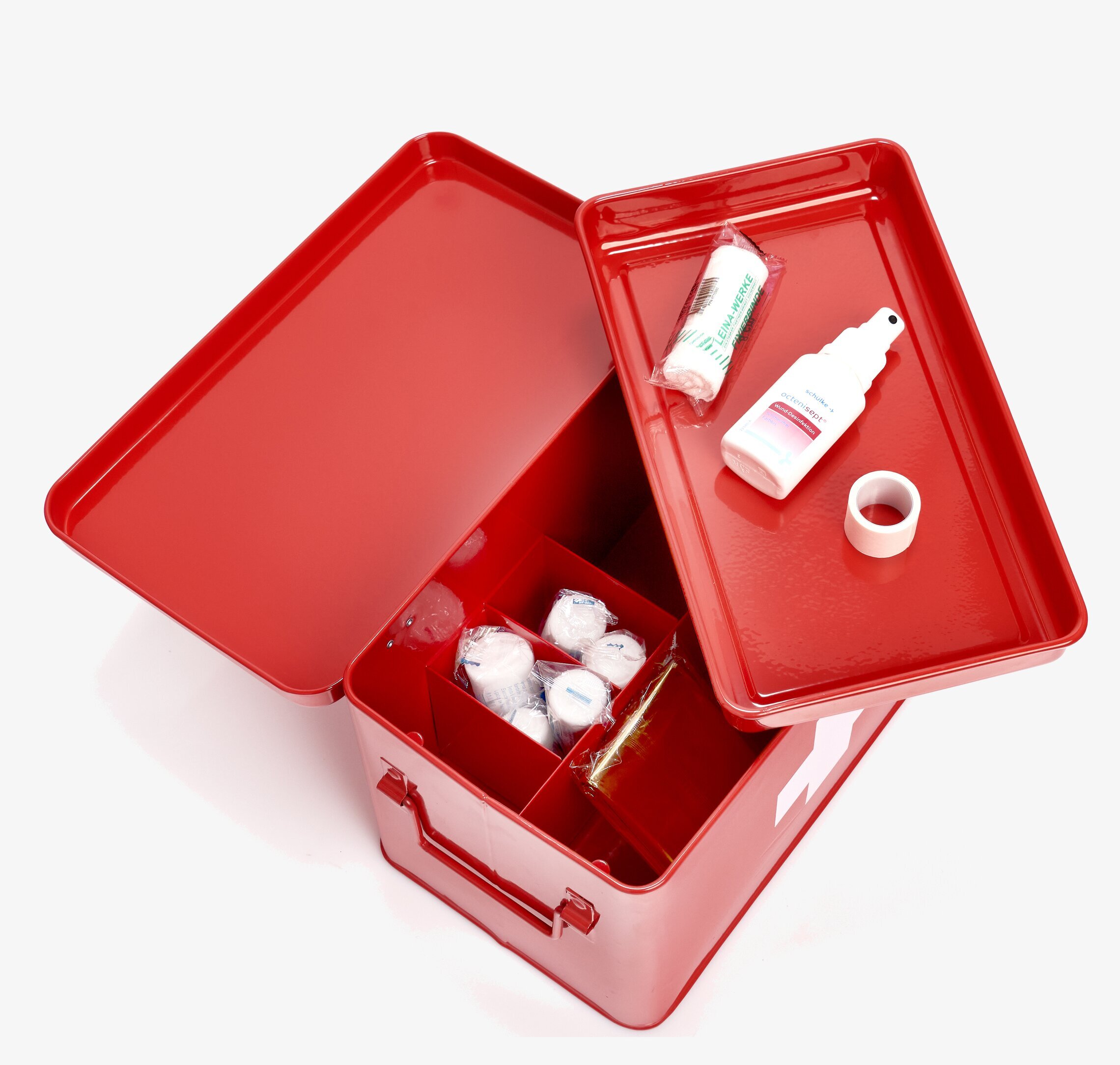 Plåtburk Medicin Röd Stor Zeller Plåtburkar Metallburkar