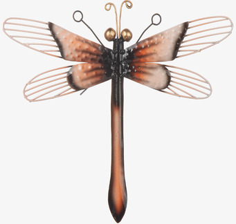 Bild av dekorativ trollslända i hamrad plåt för inredning