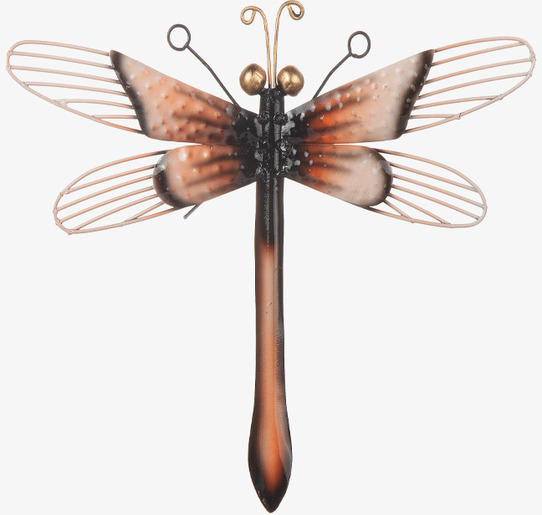 Bild av dekorativ trollslända i hamrad plåt för inredning