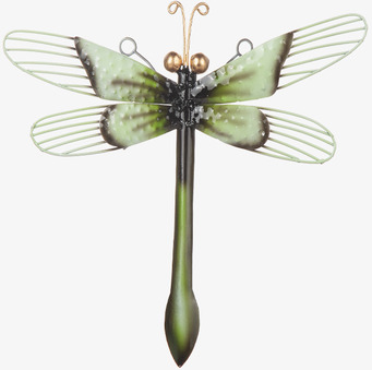 Bild av stiliserad trollslända i hamrad plåt, 25 cm