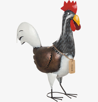 Bild av skulptur: Ståtlig höna i hamrad plåt, 40 cm