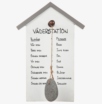 Bild av charmig och humoristisk väderstationsskylt