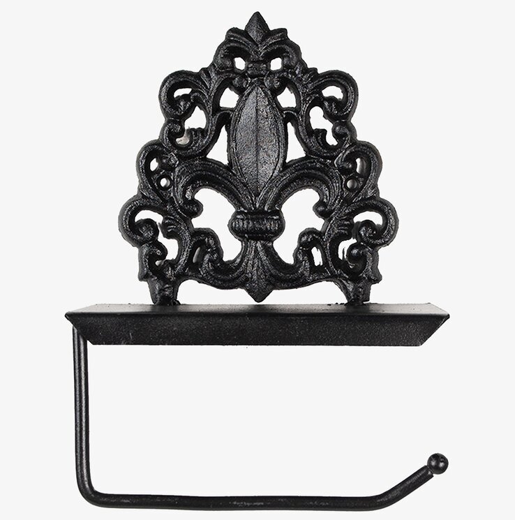 Toalettpappershållare Järn Svart Clayre & Eef Hållare för toapapper