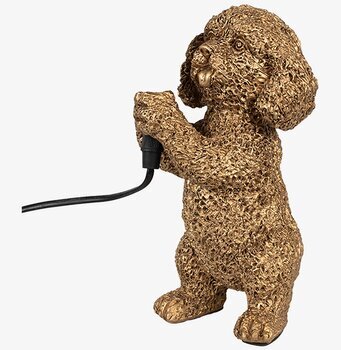 Bild av unik bordslampa i form av en gyllene hund