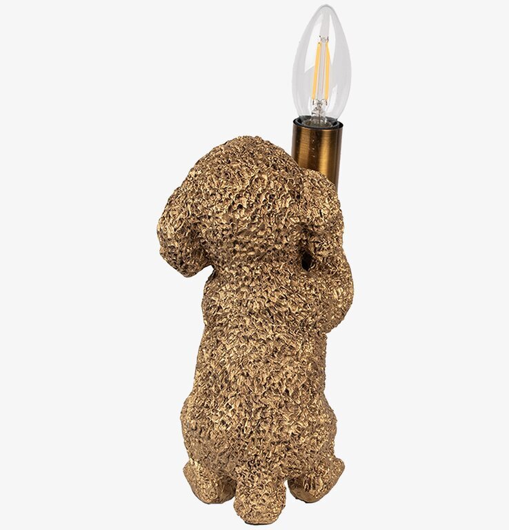 Bordslampa Hund Guld Clayre & Eef Lampor Taklampor Golvlampor Bordslampor LED-lampor Ledlampor Fönsterlampor Ljusslingor för dekoration