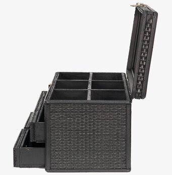 Bild av elegant svart rotting smyckesskrin med fack