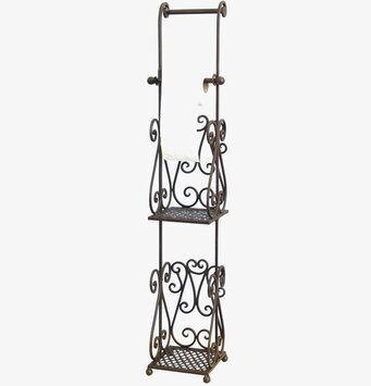 Bild av rustik toalettpappershållare i antikbrun design