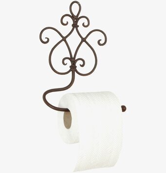 Bild av elegant svart toalettpappershållare i järn