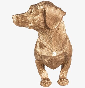 Bild av elegant hundformad pappershållare i guld och svart