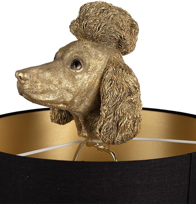 Bordslampa Pudel Guld Clayre & Eef Lampor Taklampor Golvlampor Bordslampor LED-lampor Ledlampor Fönsterlampor Ljusslingor för dekoration