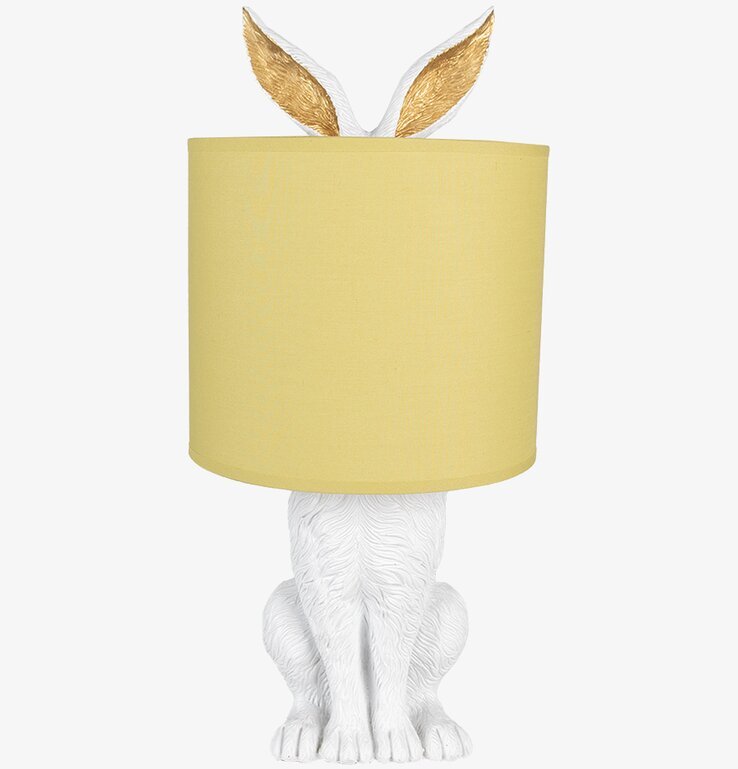 Bordslampa Kanin / Hiding Rabbit - Vit/Gul Clayre & Eef Lampor Taklampor Golvlampor Bordslampor LED-lampor Ledlampor