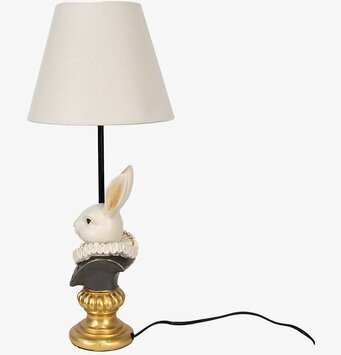 Bild av elegant bordslampa med kaninform och gyllene bas