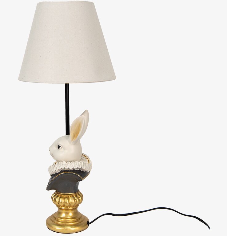 Bordslampa Kanin Beige Clayre & Eef Lampor Taklampor Golvlampor Bordslampor LED-lampor Ledlampor Fönsterlampor Ljusslingor för dekoration