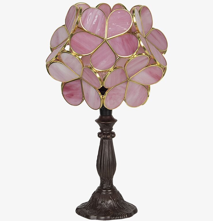 Bordslampa Tiffany Rosa Clayre & Eef Lampor Taklampor Golvlampor Bordslampor LED-lampor Ledlampor Fönsterlampor Ljusslingor för dekoration