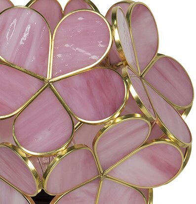 Bild av elegant bordslampa med rosa och guld detaljer