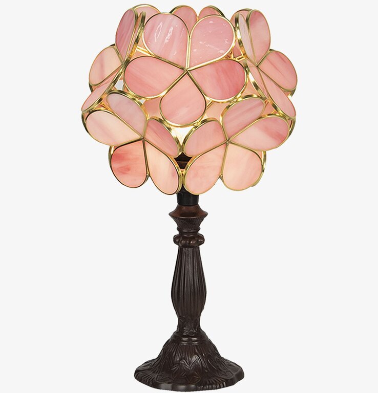 Bordslampa Tiffany Rosa Clayre & Eef Lampor Taklampor Golvlampor Bordslampor LED-lampor Ledlampor Fönsterlampor Ljusslingor för dekoration
