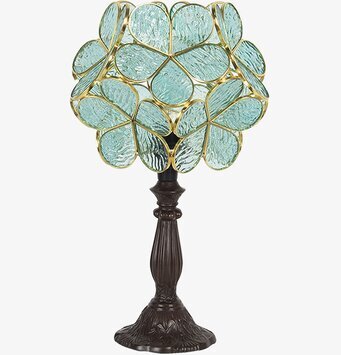 Bild av klassisk bordslampa i Tiffany-stil med grön skärm